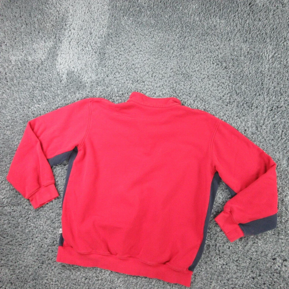 Nike Sweater Mens Large Red Blue Long Sleeve Sweatshirt 1/4 Zip